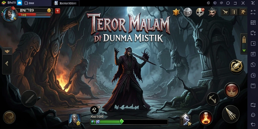 Gameplay BNI789 menampilkan suasana horor yang mencekam dan menegangkan.