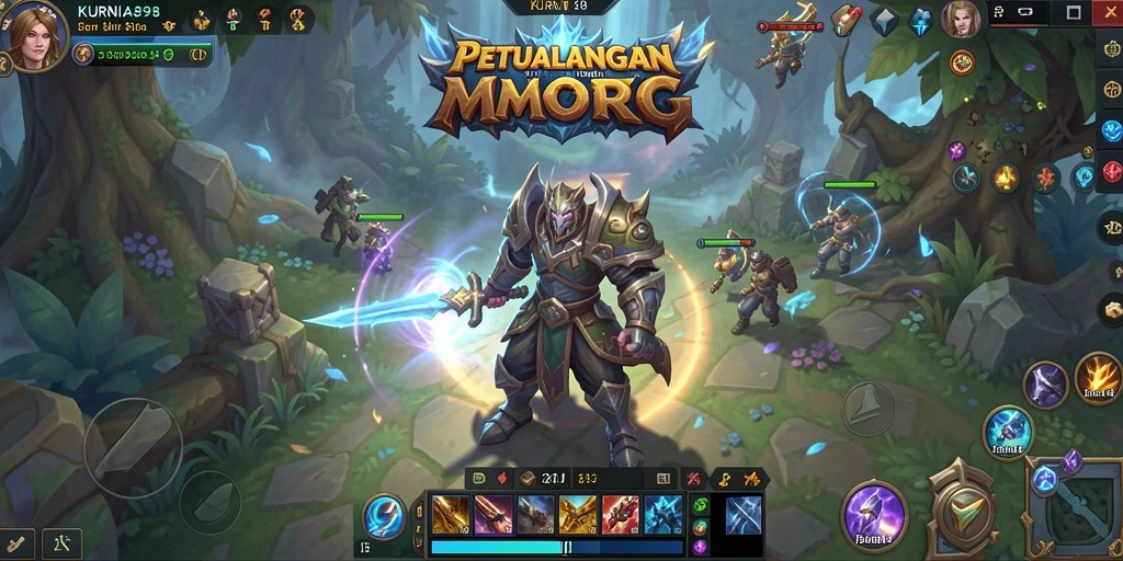Screenshot gameplay <strong>KURNIA898</strong> yang menunjukkan petualangan seru di dunia MMORPG.