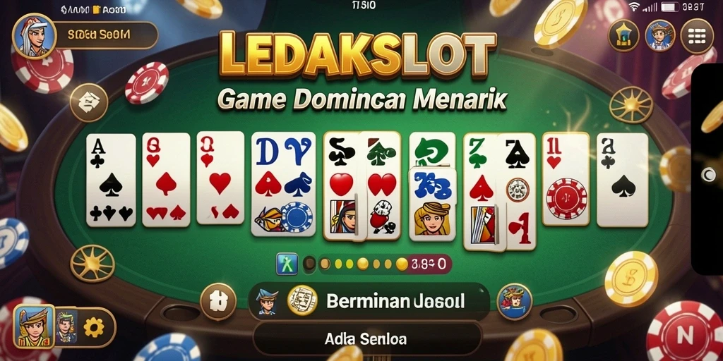 Screenshot LEDAKSLOT menunjukkan aksi intens dalam permainan Domino.