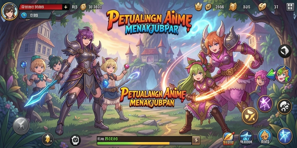 Tampilan gameplay RI188 dengan karakter anime yang menarik.
