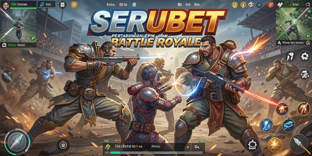 Tampilan seru dari gameplay <strong>SERUBET</strong> dalam pertempuran Battle Royale.